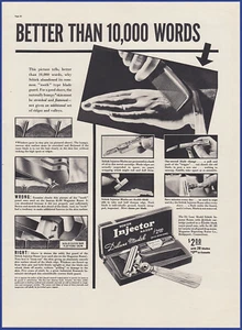 Vintage 1938 EVERSHARP-SCHICK INJECTOR Razor & Blades Shaving Ephemera Print Ad - Picture 1 of 1