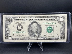 1990 $100 Bill C26120221A ⭐ Old Style Benjamin Franklin Note — Nice Condition - Picture 1 of 2
