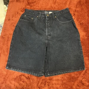 Vintage GAP Denim Shorts Damen 10 dunkle Waschung hoher Bund Bermuda hergestellt in den USA 90er - Bild 1 von 8
