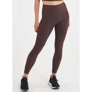 Leggings activos Thrivē Societe marrón cintura alta acanalados 7/8 caramelo talla pequeña - Imagen 1 de 7