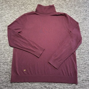 Lauren Ralph Lauren Rollkragen Pullover Damen XXL Burgund Eng Strick Seidenmischung - Bild 1 von 11