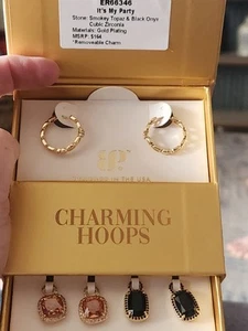 Bomb Party Charming Hoops ER66346 It's My Party Yellow Gold Plating Earrings - Picture 1 of 5