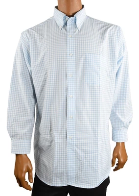 Camisa de vestir Club Room para hombre nueva 16,5 32-33 azul a cuadros ajuste regular rendimiento Foto 1 de 4