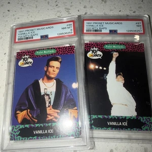 2 1991 Pro Set MusiCards Yo! MTV Raps VANILLA ICE #86 PSA 8 And 7 - Picture 1 of 2