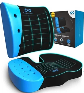 Almohada de soporte lumbar Everlasting Comfort para silla de oficina conjunto combinado negro ~NUEVO~ - Imagen 1 de 8
