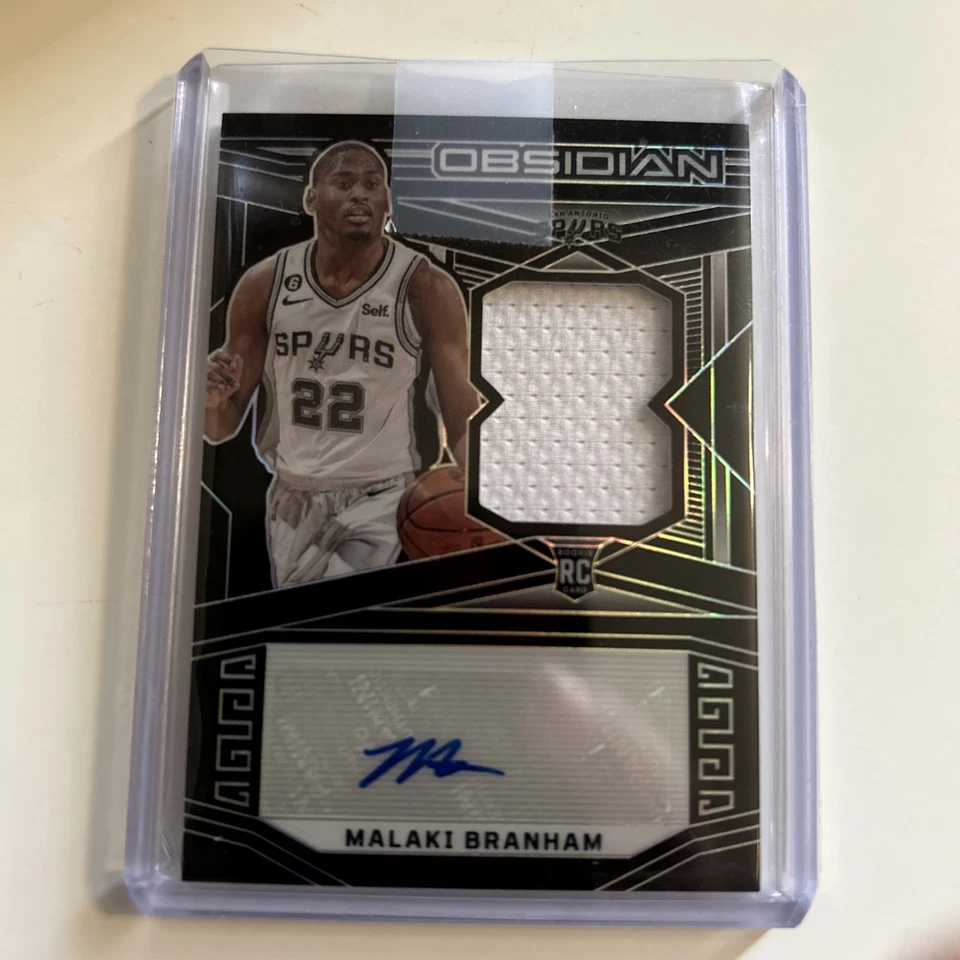 2022-23 OBSIDIAN MALAKI BRANHAM  71/99 ROOKIE PATCH AUTO SPURS SP - Image 1 of 2