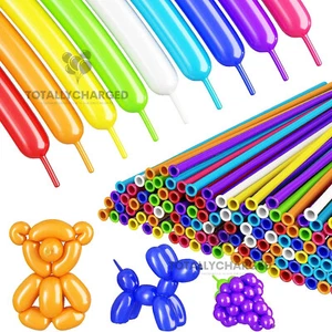 100 X globos largos lisos globos de látex 260Q modelado torcido globos largos Reino Unido - Imagen 1 de 15