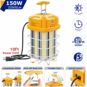 150W LED Temporary Work Light Linkable Construction Jobsite Hanging Lamp 5000K - Picture 1 of 10