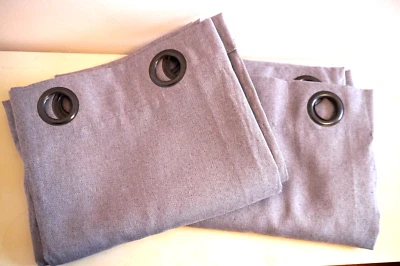 Set of 2 Gray Tweed Drapes, 52" x 84" grommet, room Darkening, Target - Image 1 of 4