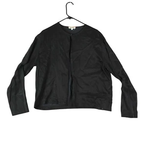Top donna Djerf Avenue taglia L cardigan aperto davanti nero cupro maniche lunghe - Foto 1 di 12