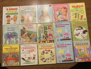 (15) Vintage Little Golden Books Lot Learning ABCs Counting Words Manners #10 - Picture 1 of 22