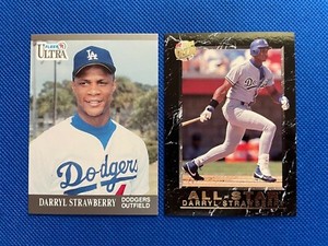1991-1992 Fleer Ultra All-Star Darryl Strawberry LA Dodgers (2 Card Set)