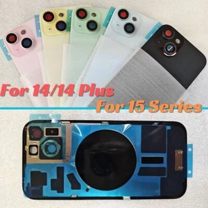 Lote de cubierta trasera de repuesto de vidrio con orificio grande para iPhone 14 15 Plus 15 Pro Max - Imagen 1 de 2