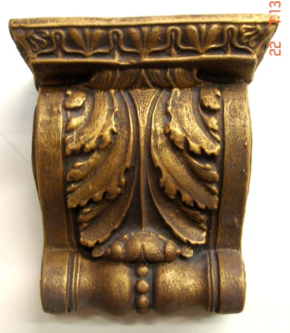 Gold Finish Shelf Acanthus leaf plaster Wall Corbel Sconce Bracket Home Decor Cover