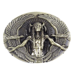 Indian Warrior Men's Belt Buckle Western Cowboy Native American (IW-11-G) - Picture 1 of 2