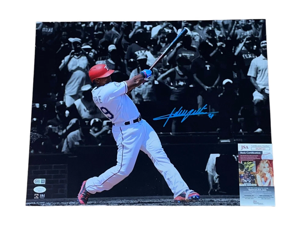 阿德里安·贝尔特签名 16 x 20 照片德州游骑兵传奇 #29 JSA 认证 — 第 1/1 张图片