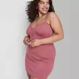 NWT Wild Fable Bustier Corset Sleeveless Mini Knit Bodycon Dress, Mauve, Size 2X - Picture 1 of 5