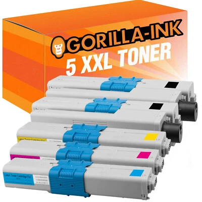 GORILLA-INK Juego de 5 tóner XXL para OKI C 310 DN C 330 DN C 331 DN C 510 DN C 511 DN C 530 DN