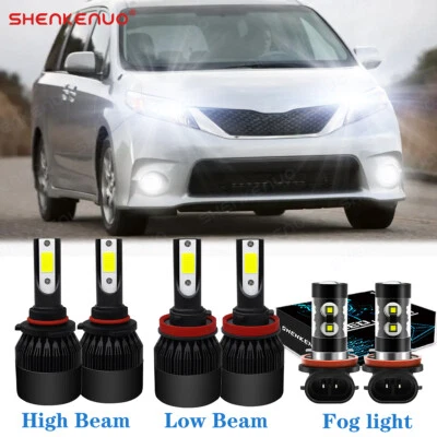 For 2011-2017 Toyota Sienna 6000K LED Headlight + Fog Light 6X Bulbs Combo Kit - Image 1 of 4