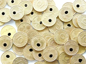 Lot GERMAN 45x 10 REICHSPFENNIG Coins 1937 - 1939 Brass SWASTIKA 3RD WW2 Pfennig - Picture 1 of 17