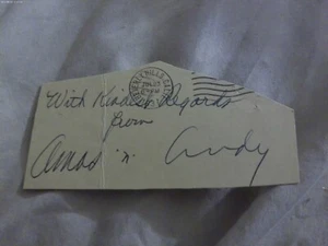 original autograph of whites who voiced AMOS and ANDY radio sitcom from 1931 - Picture 1 of 2