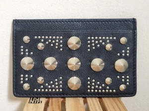 Alexander Mcqueen Britannia Stud Black Calf Crrdit Card Holder RRP £199 - Picture 1 of 5