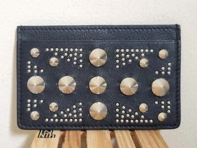 Alexander Mcqueen Britannia Stud Black Calf Crrdit Card Holder RRP £199 - Image 1 of 4