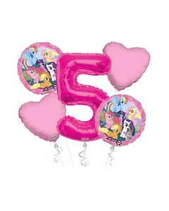 My-Little-Pony Happy Birthday Balloon Bouquet 5 pc, 5th Birthday, | Viva Party - Picture 1 of 1