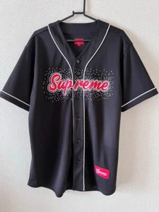 Camiseta de béisbol Supreme con diamantes de imitación SS20 negra para hombre talla L - Imagen 1 de 6