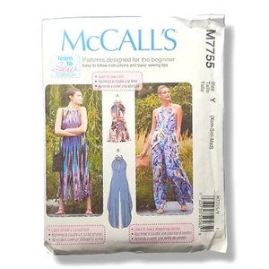 McCall's Pattern M7755 Misses' Romper Jumpsuit Xsm Sml Med & Belt Sewing Pattern - Picture 1 of 1
