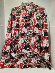 Camisa con botones de manga larga North Pole Trading Co Santa Cats para hombre 4XL (ENN) - Imagen 1 de 7