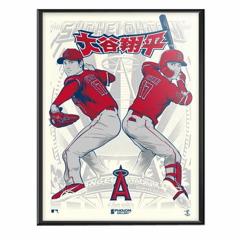 Los Angeles Angels Shohei Ohtani 18" x 24" Deluxe Frame Serigraph Print Cover