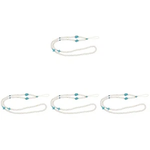 4 Pieces Turquoise Mobile Phone Chain Bead Lanyard Beaded Pearls Wrist Strap - Zdjęcie 1 z 12