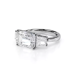 14k White Gold Ring F VS1 4 Carat Lab-grown Diamond IGI Certification Love Gift - Picture 1 of 12