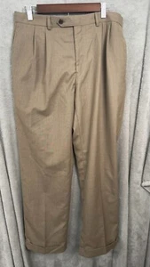 Pantalones chinos Lauren Ralph Lauren para hombre 34x30 marrón poliéster pierna recta cremallera mosca - Imagen 1 de 8