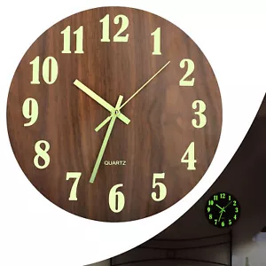 Large 12inch Modern Battery Wall Clock Luminous Glow Night Light Quartz Silent - Picture 1 of 7