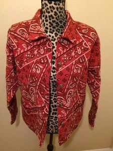 NEW IDENTITY - RED BLACK WHITE MULTI-COLOR LIGHT JACKET - 2 - Picture 1 of 4