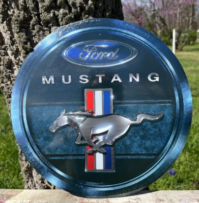 Ford Mustang Pony Muscle Tin Metal Sign Auto Car Garage - Image 1 of 3