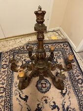 Vintage Ornate  wood Chandelier 6 lights arms Ceiling Light lamp