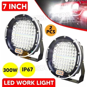 7inch LED Driving Work Fog Lights Spotlights Spot Beam Headlamp Offroad Bar 300W - Picture 1 of 12