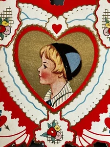 Carpeta Whitney Lucille Rinaldi de colección tarjeta de San Valentín troquelada década de 1920 - Imagen 1 de 7