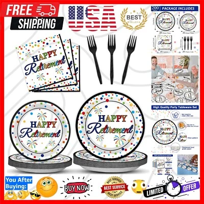 Elegant 200-Pc Dinnerware & Décor Set for Unforgettable Retirement Celebrations - Image 1 of 4