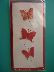 Any Occasion Greeting Card BUTTERFLY 3D Embellished Blank Inside Paper Magic Grp - Picture 1 of 2