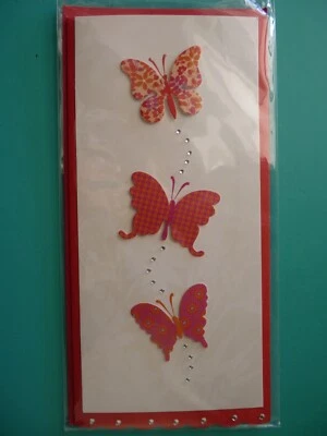 Any Occasion Greeting Card BUTTERFLY 3D Embellished Blank Inside Paper Magic Grp - Image 1 of 2