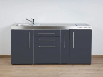 Stengel Miniküche MP 180A, KI Schiefergra mit Kühlschrank und Induktionskochfeld - Bild 1 von 4