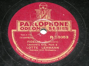 Parlophone 78 - Beethoven Leonore´s Arie "Fidelio"pt.1/2 Lotte Lehmann R.20053 - Picture 1 of 2