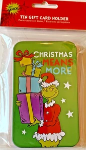 Bioworld 2024 Dr. Seuss The GRINCH NEW Tin Gift Card Holder - 2.8 in x 4.5 in - Picture 1 of 2