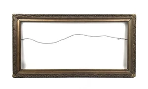 Antiker viktorianischer Bilderrahmen Holz gold bemalt verziert Gesso passend für 10x22 - Bild 1 von 8