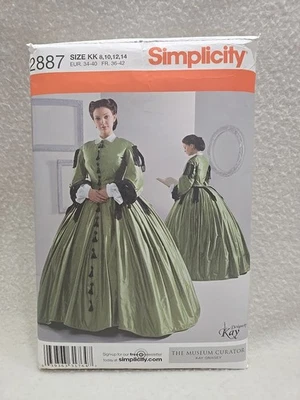 SIMPLICITY 2887 CIVIL WAR ERA DAY DRESS PATTERN NEW, UNCUT SIZES 8 THRU 14 - Image 1 of 4