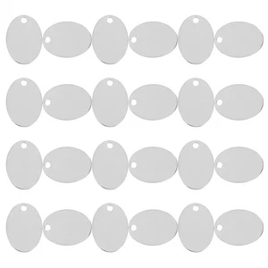  25 pezzi vuoti per timbratura ovale in metallo per incisione vuoti per portachiavi - Foto 1 di 19